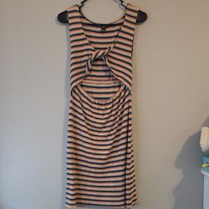 Volcom Lil Knit Twist Striped Dress